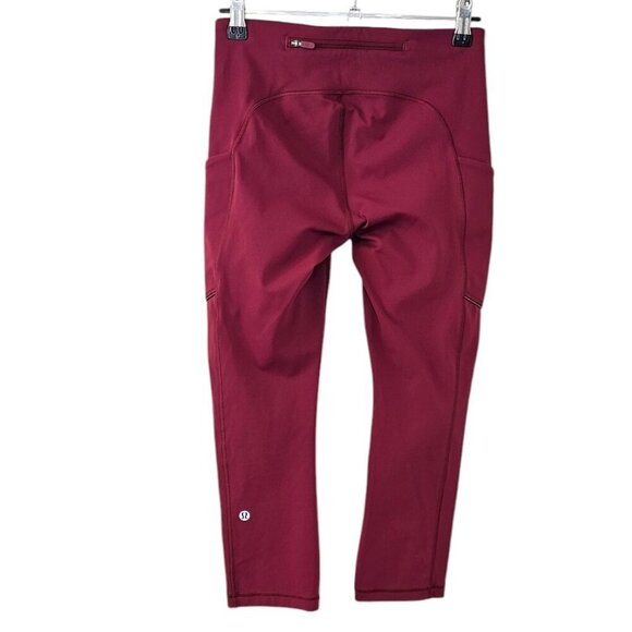 Lululemon Speed Up Crop *21", Mid Rise, Red, Luxtreme, Athletic, Running, Size 4 - Picture 2 of 9
